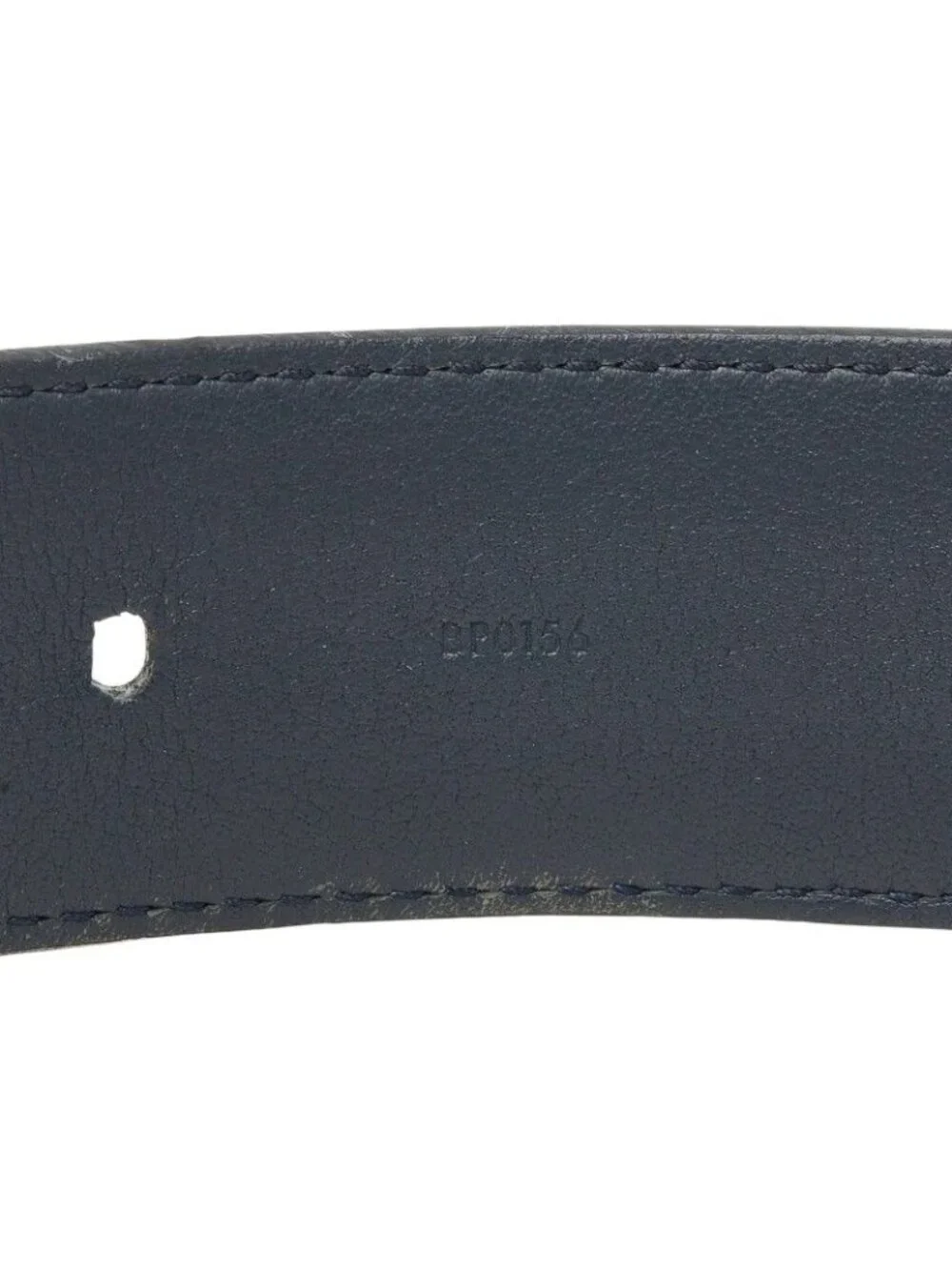 Louis Vuitton Monogram Ceintur Belt 85 34 Blanc White Gray Navy Leather
